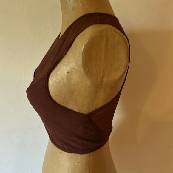 Anthropologie sz L burgundy mesh bralette top amazing design great condition - Picture 4 of 9